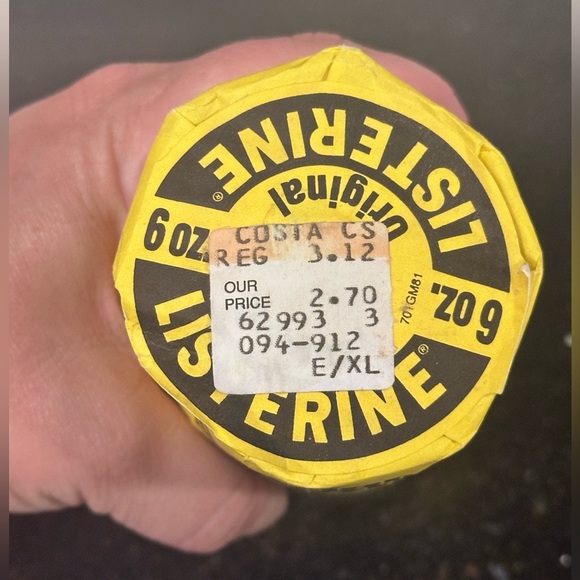 Vintage Unopened Listerine Glass Bottle 6oz Antiseptic With Factory Paper Wrap - Picture 3 of 4